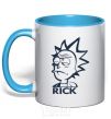 Mug with a colored handle RICK sky-blue фото