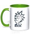 Mug with a colored handle RICK kelly-green фото