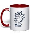 Mug with a colored handle RICK red фото