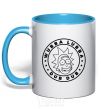 Mug with a colored handle Wobba Dubba sky-blue фото