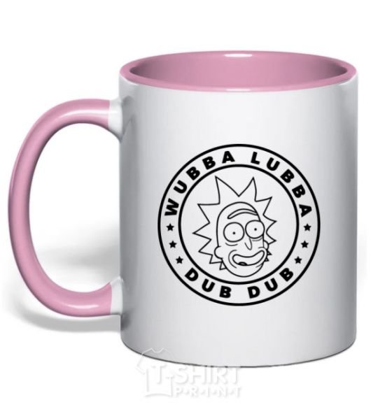 Mug with a colored handle Wobba Dubba light-pink фото