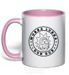 Mug with a colored handle Wobba Dubba light-pink фото