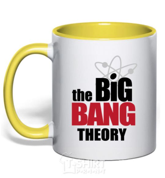 Mug with a colored handle The Big Bang Theory V.1 yellow фото