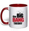 Mug with a colored handle The Big Bang Theory V.1 red фото