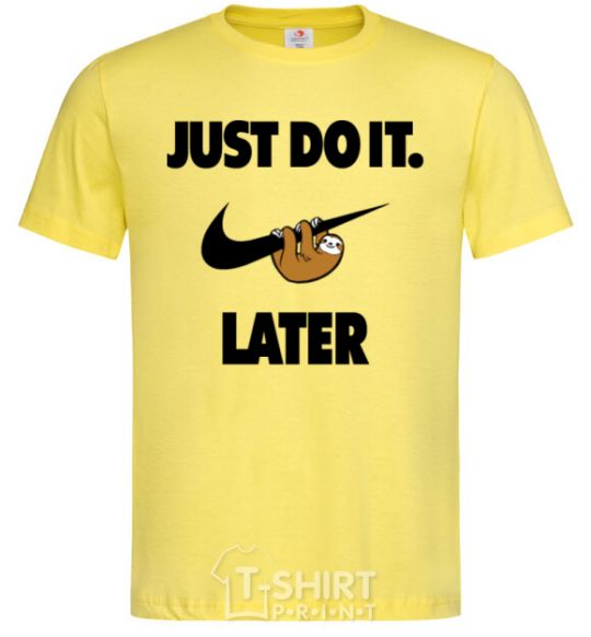 Мужская футболка just do it later Лимонный фото