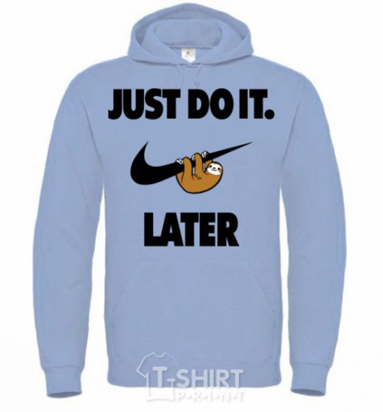 Men`s hoodie just do it later sky-blue фото