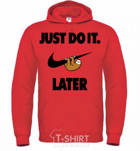 Men`s hoodie just do it later bright-red фото
