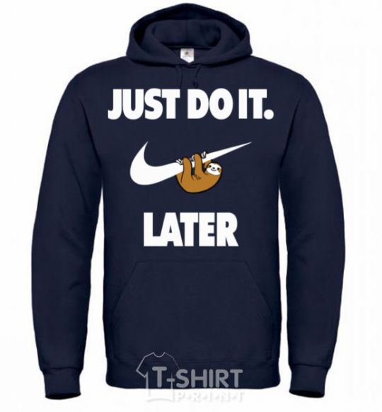 Men`s hoodie just do it later navy-blue фото