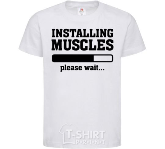 Kids T-shirt installing muscles version 2 White фото