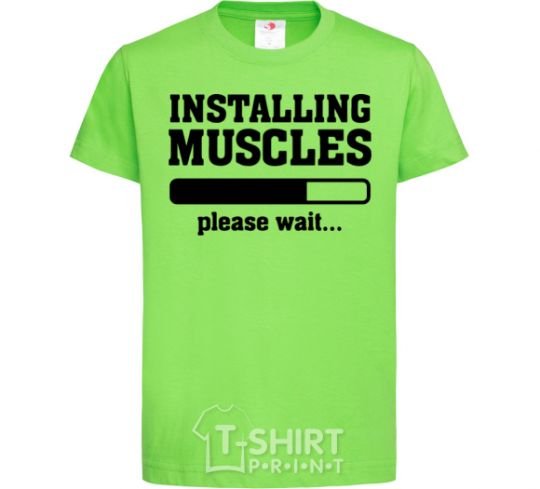 Kids T-shirt installing muscles version 2 orchid-green фото