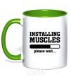 Mug with a colored handle installing muscles version 2 kelly-green фото