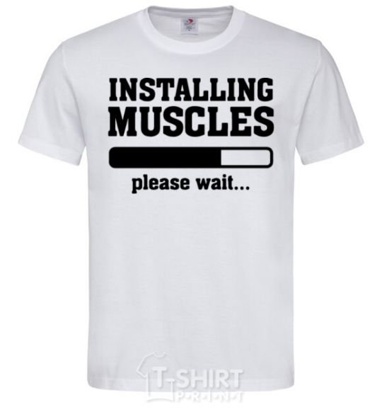 Мужская футболка installing muscles version 2 Белый фото