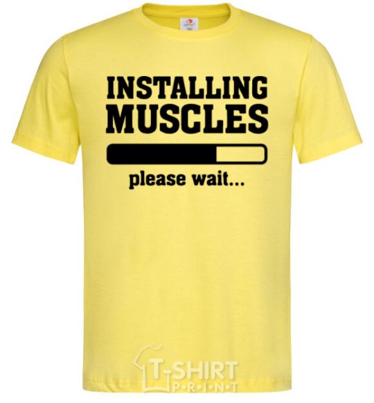 Men's T-Shirt installing muscles version 2 cornsilk фото