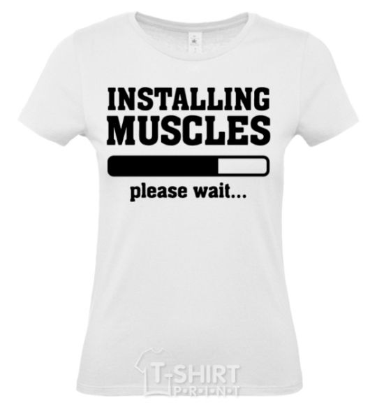 Women's T-shirt installing muscles version 2 White фото