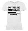 Women's T-shirt installing muscles version 2 White фото