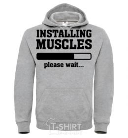 Men`s hoodie installing muscles version 2 sport-grey фото