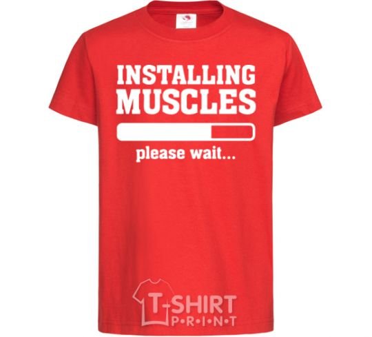 Kids T-shirt installing muscles version 2 red фото