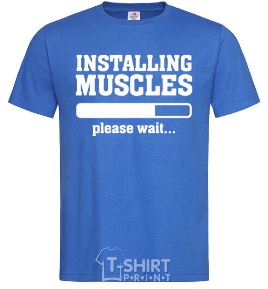 Men's T-Shirt installing muscles version 2 royal-blue фото