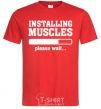 Men's T-Shirt installing muscles version 2 red фото