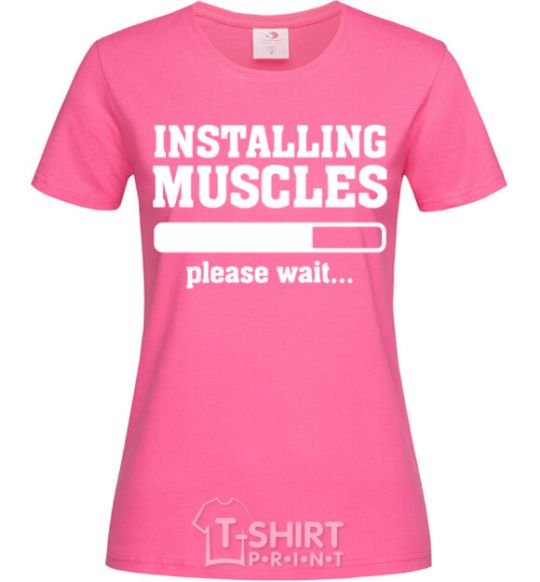 Women's T-shirt installing muscles version 2 heliconia фото