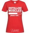 Women's T-shirt installing muscles version 2 red фото