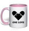 Mug with a colored handle skate one love light-pink фото