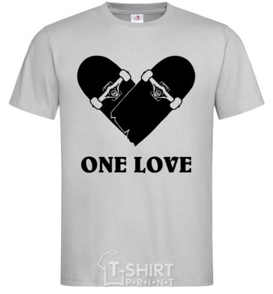 Men's T-Shirt skate one love grey фото