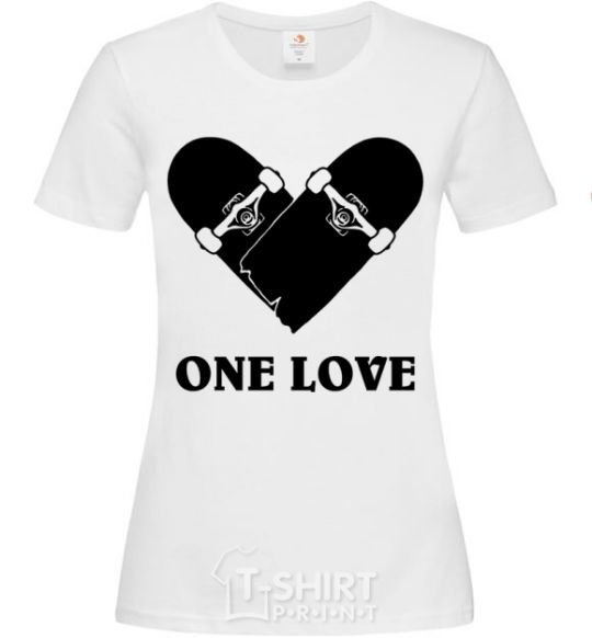 Women's T-shirt skate one love White фото