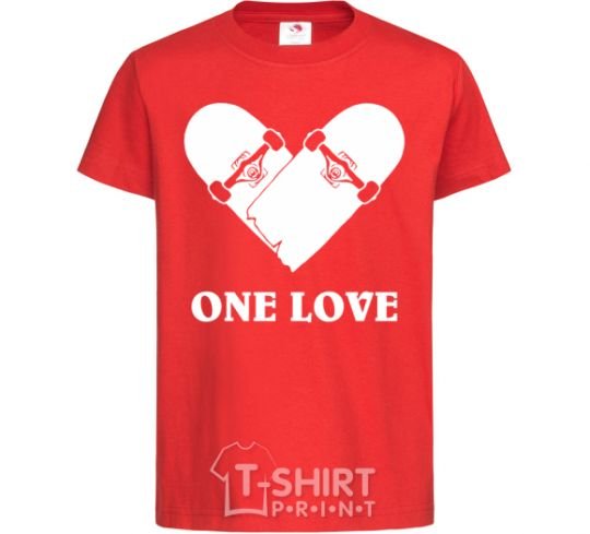 Kids T-shirt skate one love red фото