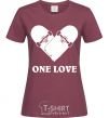 Women's T-shirt skate one love burgundy фото