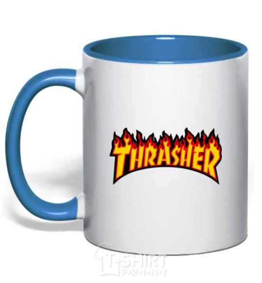 Чашка с цветной ручкой Thrasher Ярко-синий фото