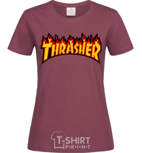 Женская футболка Thrasher Бордовый фото