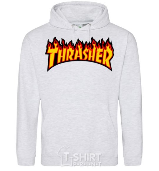 Мужская толстовка (худи) Thrasher Серый меланж фото