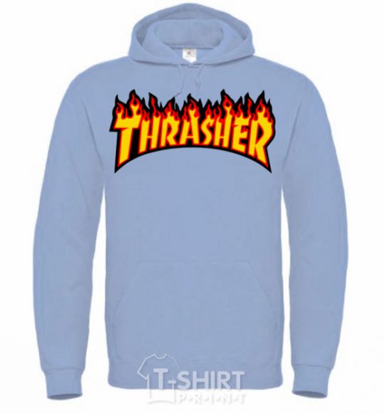 Men`s hoodie Thrasher sky-blue фото