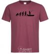 Men's T-Shirt The evolution of a fisherman burgundy фото