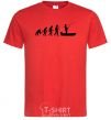 Men's T-Shirt The evolution of a fisherman red фото