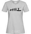 Women's T-shirt The evolution of a fisherman grey фото