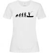 Women's T-shirt The evolution of a fisherman White фото
