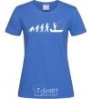 Women's T-shirt The evolution of a fisherman royal-blue фото