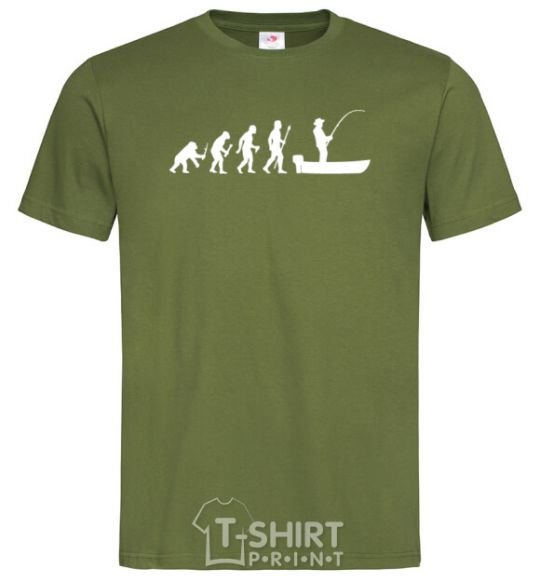 Men's T-Shirt The evolution of a fisherman millennial-khaki фото