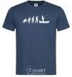 Men's T-Shirt The evolution of a fisherman navy-blue фото