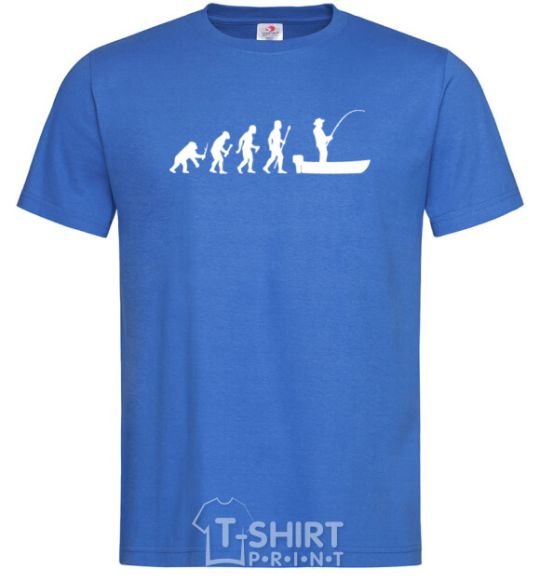 Men's T-Shirt The evolution of a fisherman royal-blue фото