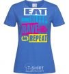 Women's T-shirt eat sleap rave repeat royal-blue фото