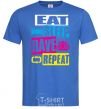 Men's T-Shirt eat sleap rave repeat royal-blue фото