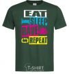 Men's T-Shirt eat sleap rave repeat bottle-green фото