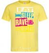 Мужская футболка eat sleap rave repeat Лимонный фото