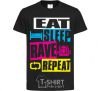 Детская футболка eat sleap rave repeat Черный фото