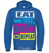 Men`s hoodie eat sleap rave repeat royal фото