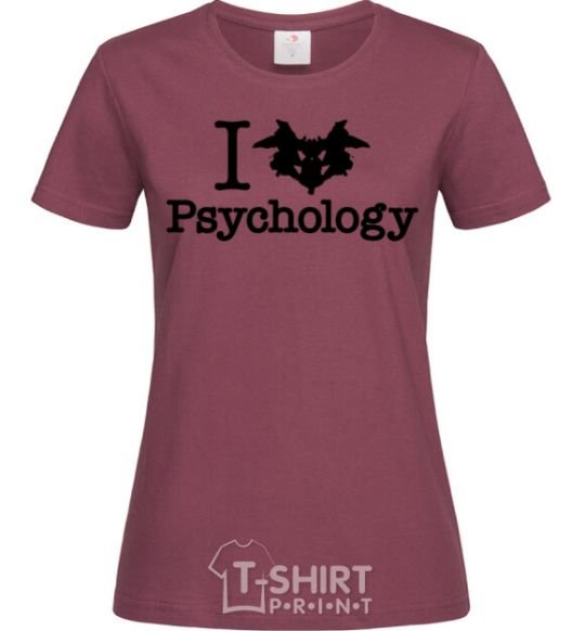 Women's T-shirt Рsychology burgundy фото