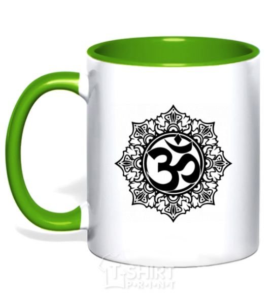 Mug with a colored handle zen-uzor kelly-green фото